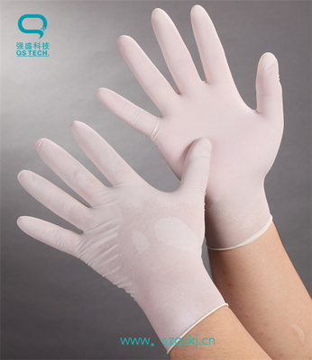 Disposable Clean Room White Nitrile Gloves Class 100 - 1000