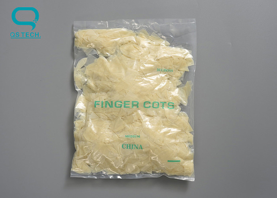 Frosted Translucent Rubber Latex Notched Finger Cots Anti Static